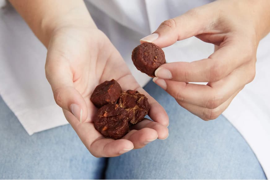 Hands holding treats